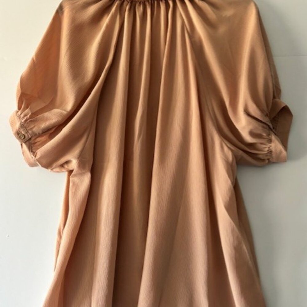 HeySon Blouse L Blush Peach Puff Sleeves Feminine Romantic Shabby Chic Flow NWT - Picture 2 of 8